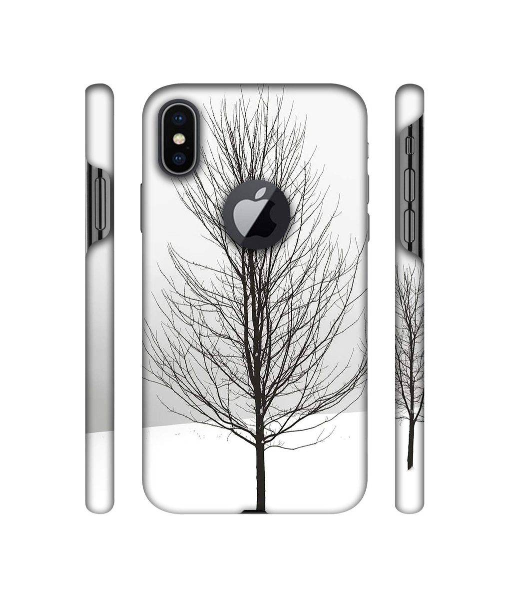 Amazon Brand - Solimo Designer Tree Sketch 3D Printed Hard Back Case Mobile Cover for Apple iPhone X (Logo Cut)