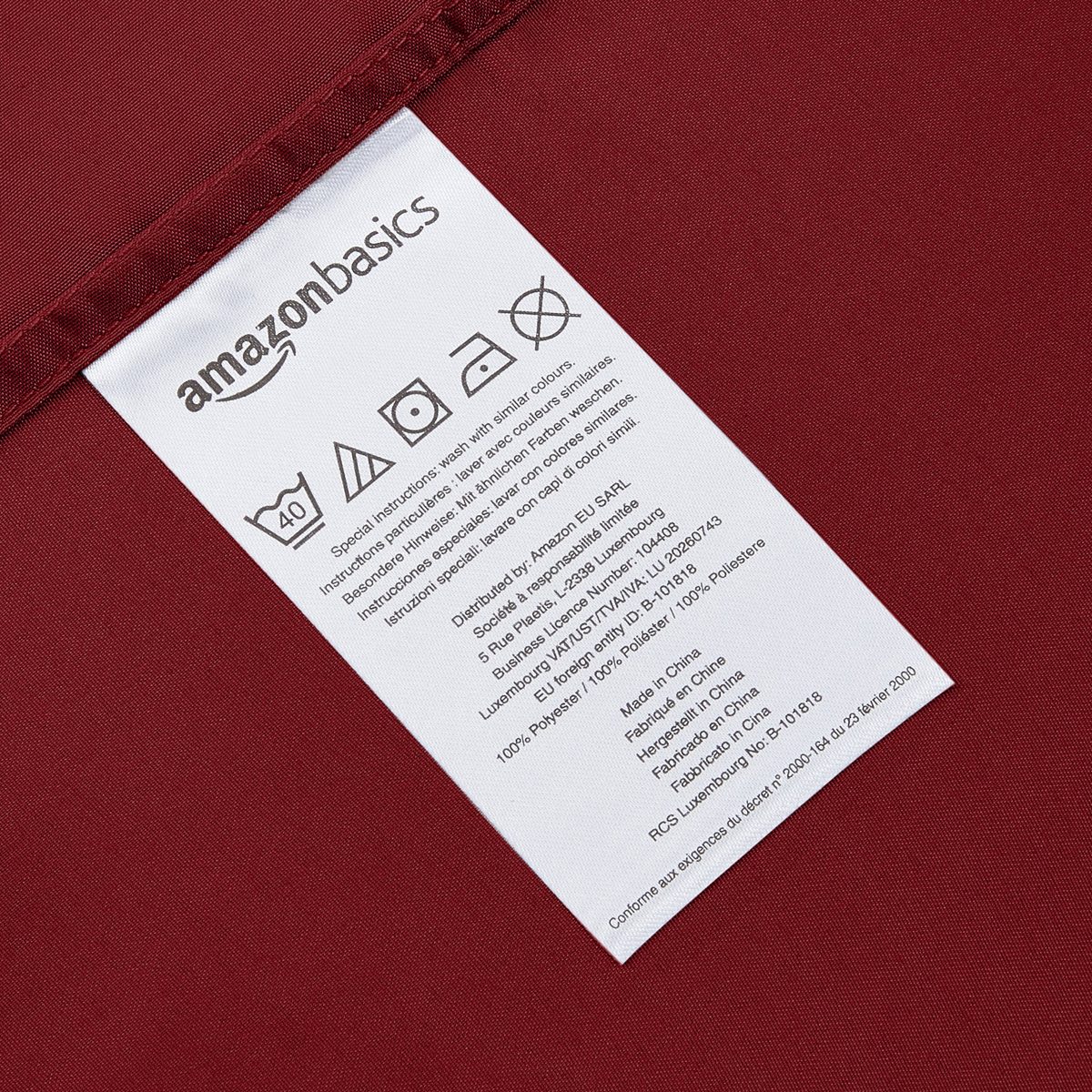 AmazonBasics Microfiber Flat Sheet, Double - Burgundy
