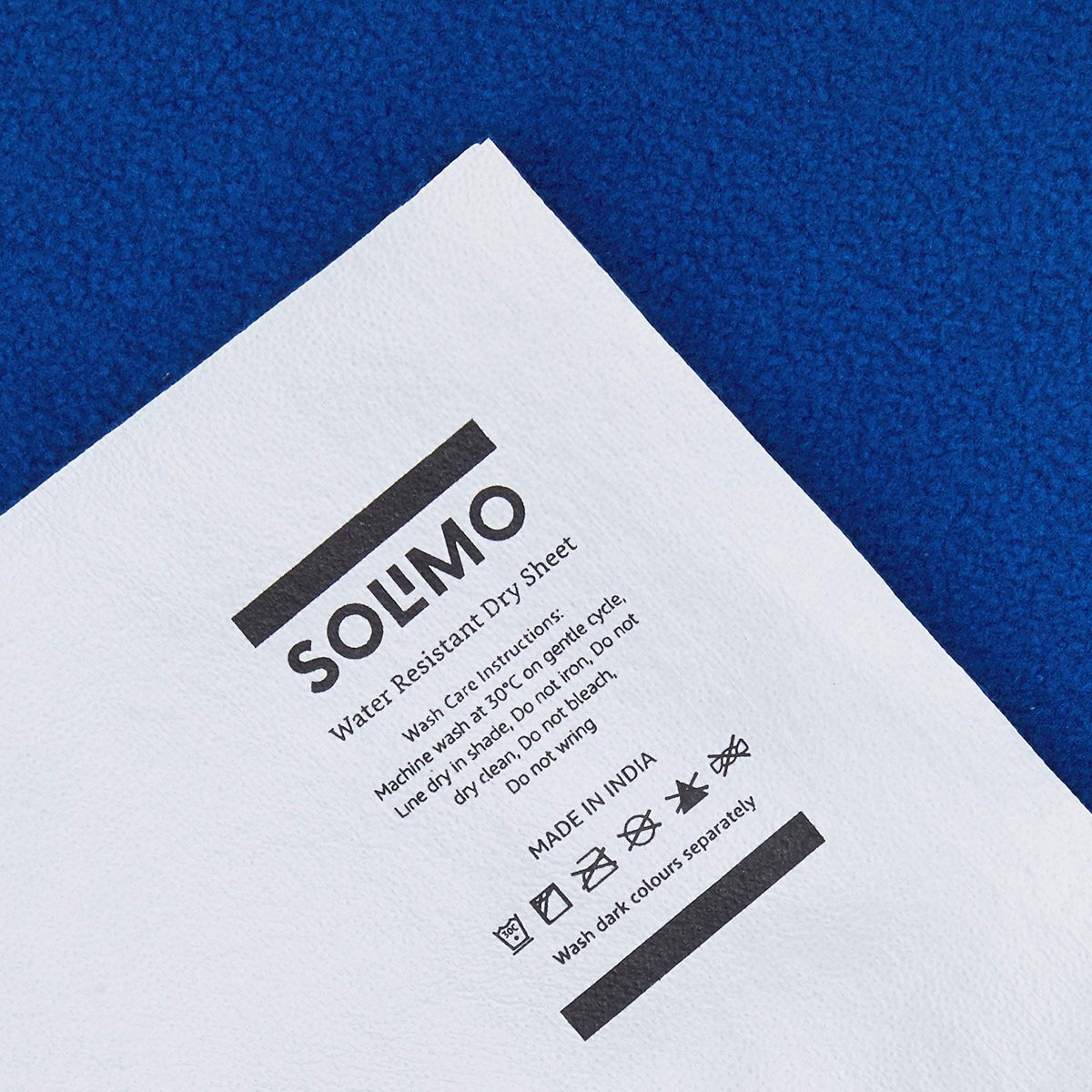 Amazon Brand - Solimo Baby Water Resistant Dry Sheet, Medium, 100cm x 70cm, Royal Blue, Set of 2