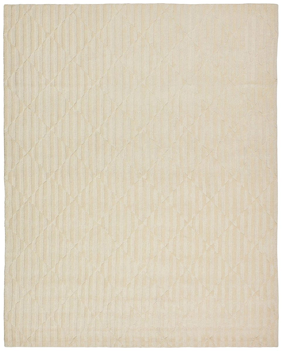 Amazon Brand – Rivet Geometric Criss-Cross Woven Wool Area Rug, 5 x 8 Foot, Cream
