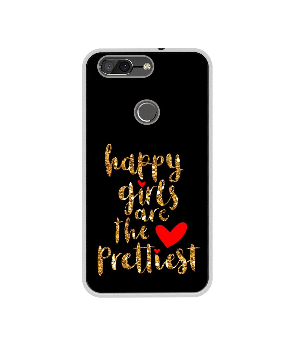 Amazon Brand - Solimo Designer Happy Girls are The Prettiest UV Printed Soft Back Case Mobile Cover for InFocus Vision 3 Pro