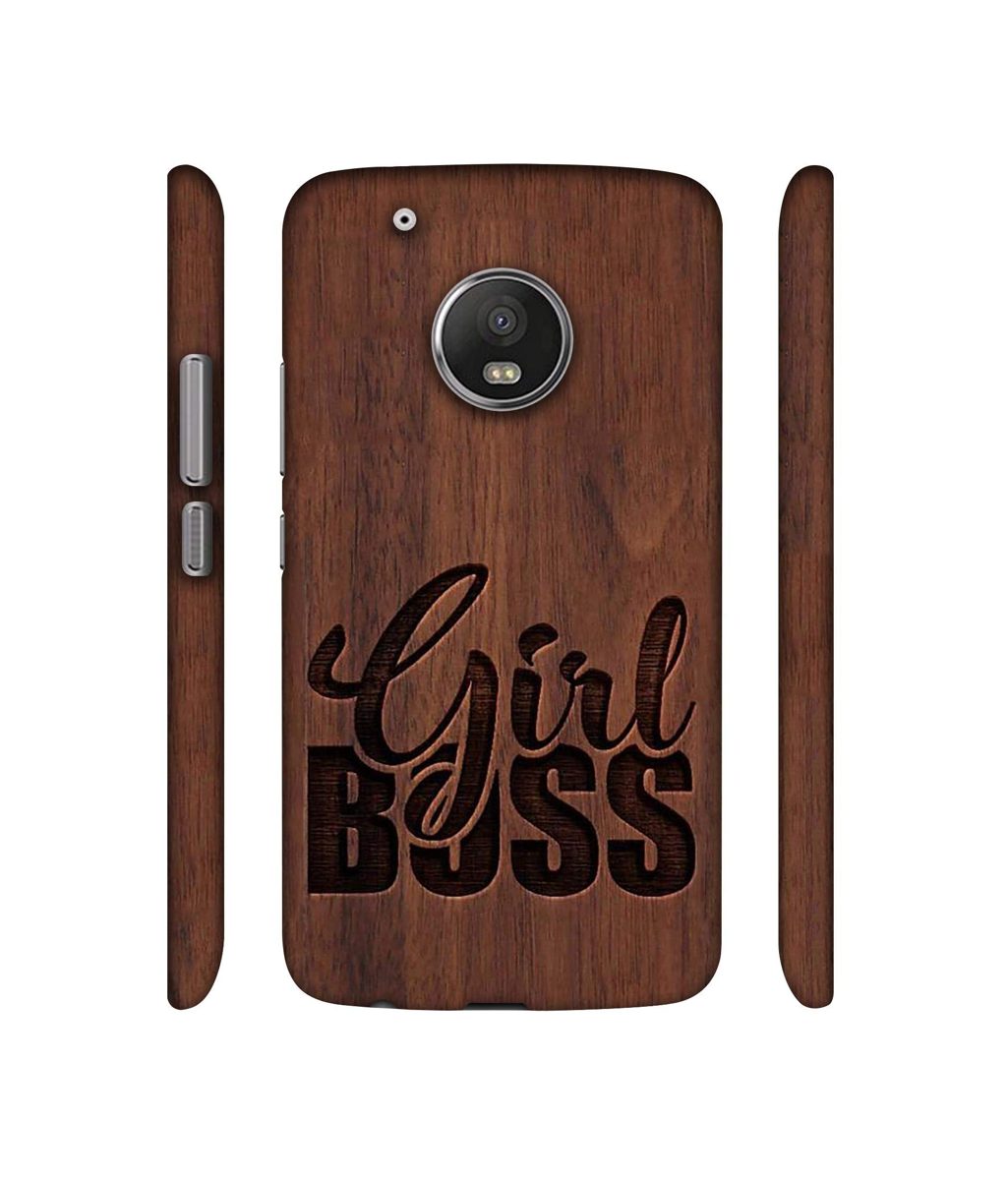 Amazon Brand - Solimo Designer Girl Boss On Wood 3D Printed Hard Back Case Mobile Cover for Motorola Moto G5