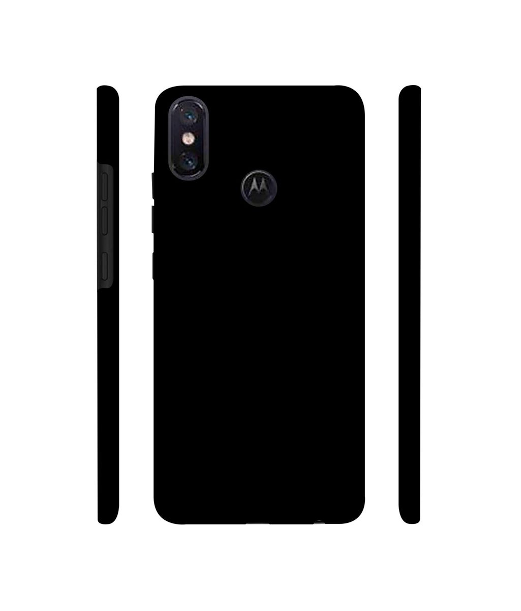 Amazon Brand - Solimo Designer Solid Black 3D Printed Hard Back Case Mobile Cover for Motorola One Power