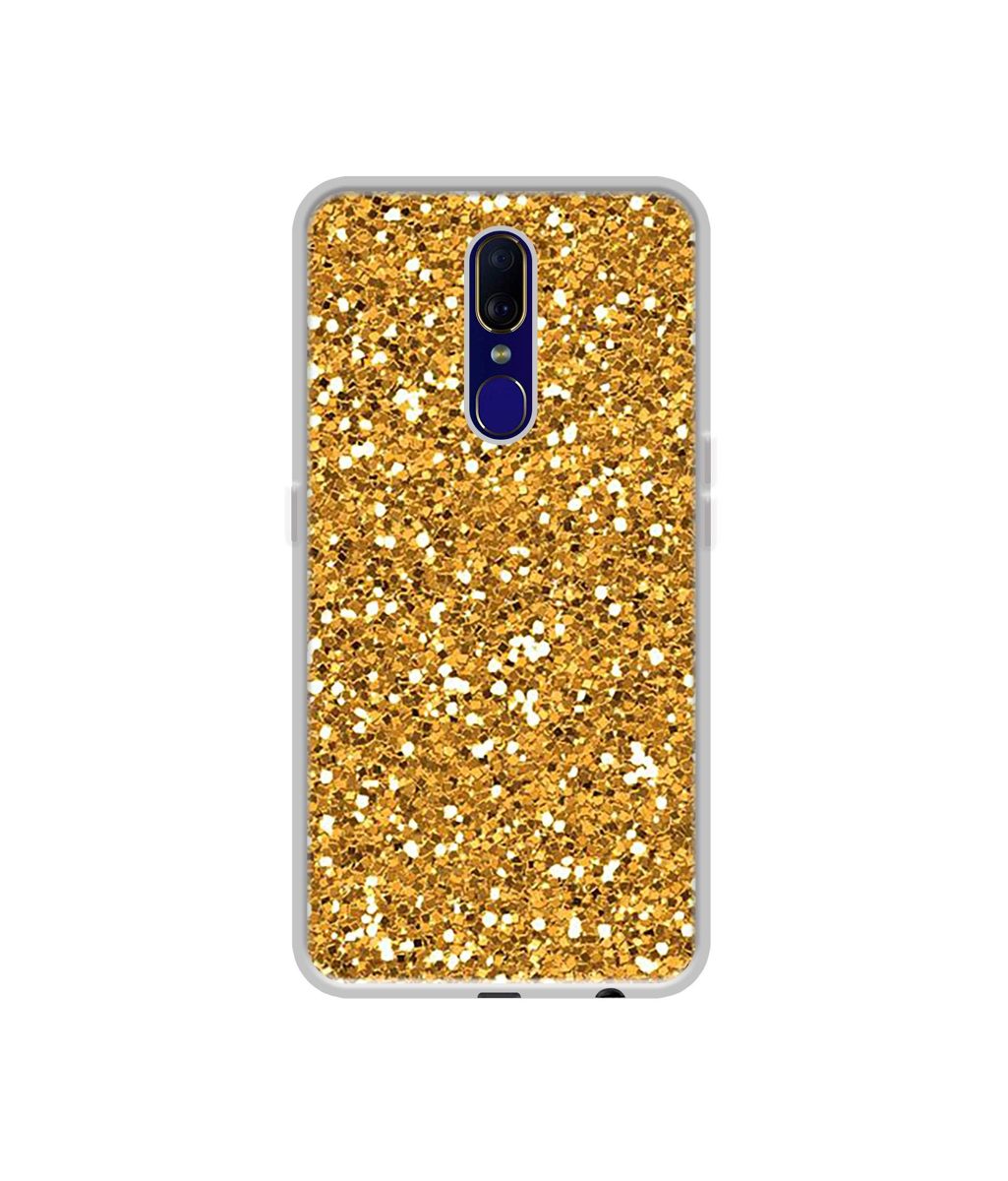 Amazon Brand - Solimo Designer Golden Sparkle UV Printed Soft Back Case Mobile Cover for Oppo F11