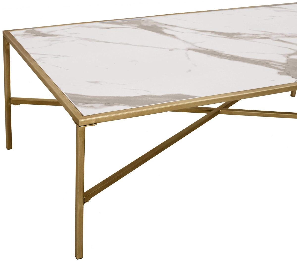 Amazon Brand – Ravenna Home Parker Coffee Table, 47.2"W, Marble &amp; Gold