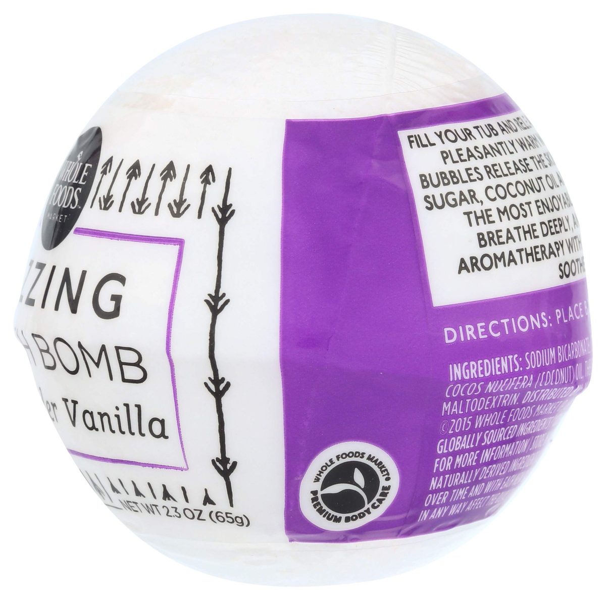 Whole Foods Market, Fizzing Bath Bomb, Lavender Vanilla, 2.3 oz