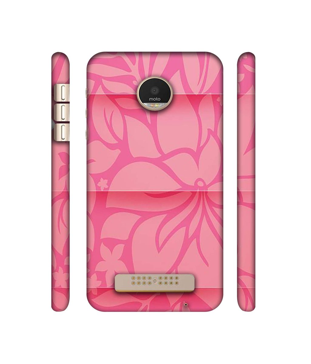 Amazon Brand - Solimo Designer Pink Flower Banch Print On Cloth 3D Printed Hard Back Case Mobile Cover for Motorola Moto Z Play