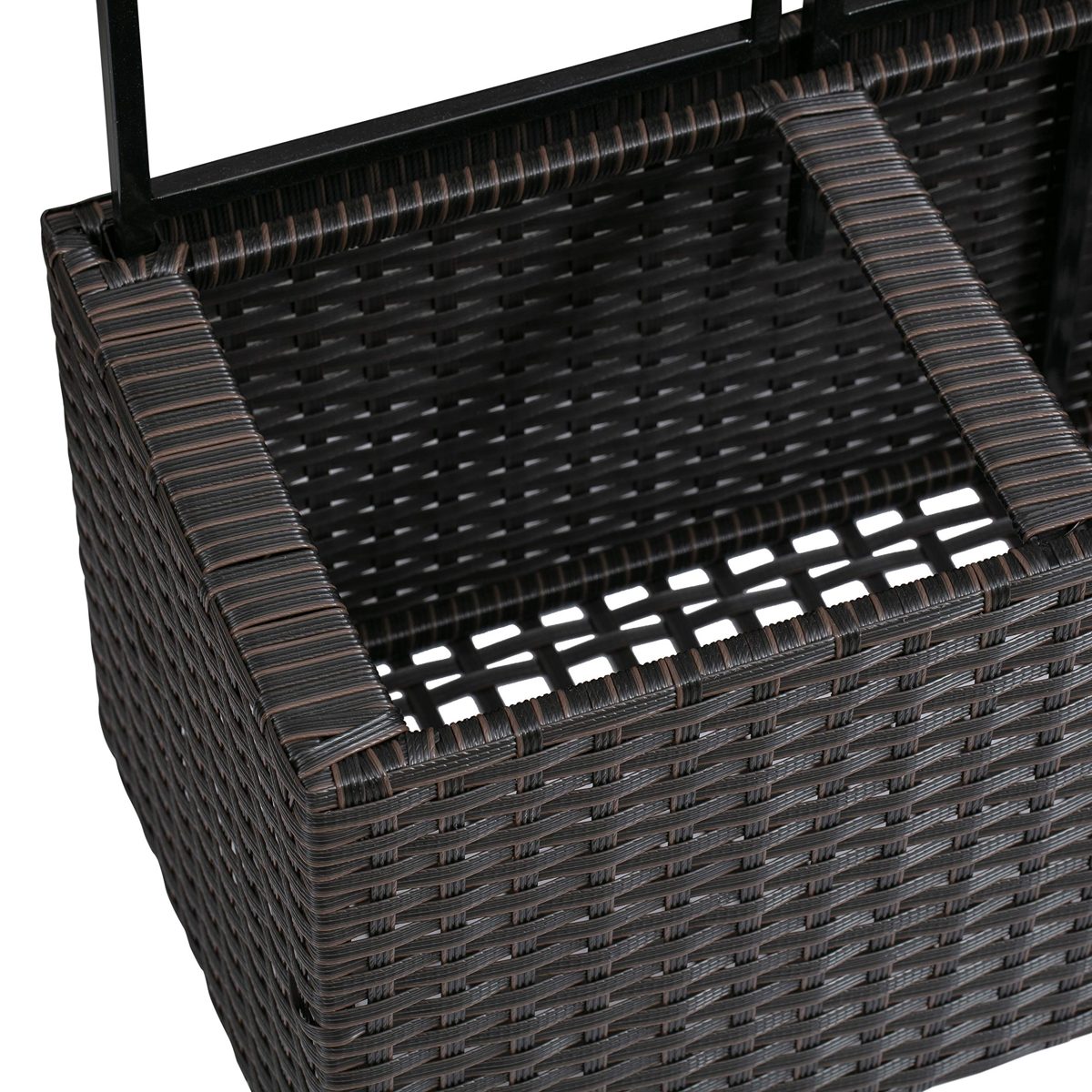 AmazonBasics Wicker Planter with Trellis - Brown, 27.5" x 8.67" x 31.5" (Renewed)