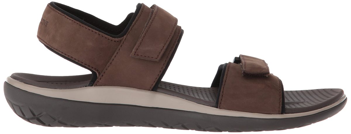 206 Collective Amazon Brand Men's Greenlake Double Band Velcro Sandal, Chocolate Brown Gray Canvas/Nubuck, 7 D US