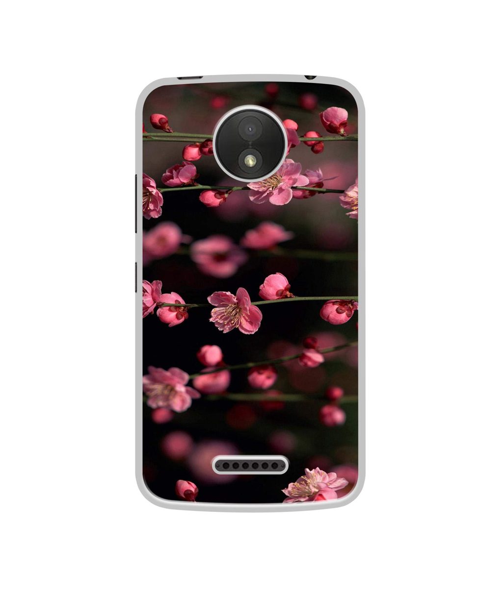 Amazon Brand - Solimo Designer Pink Flowers UV Printed Soft Back Case Mobile Cover for Motorola Moto C Plus