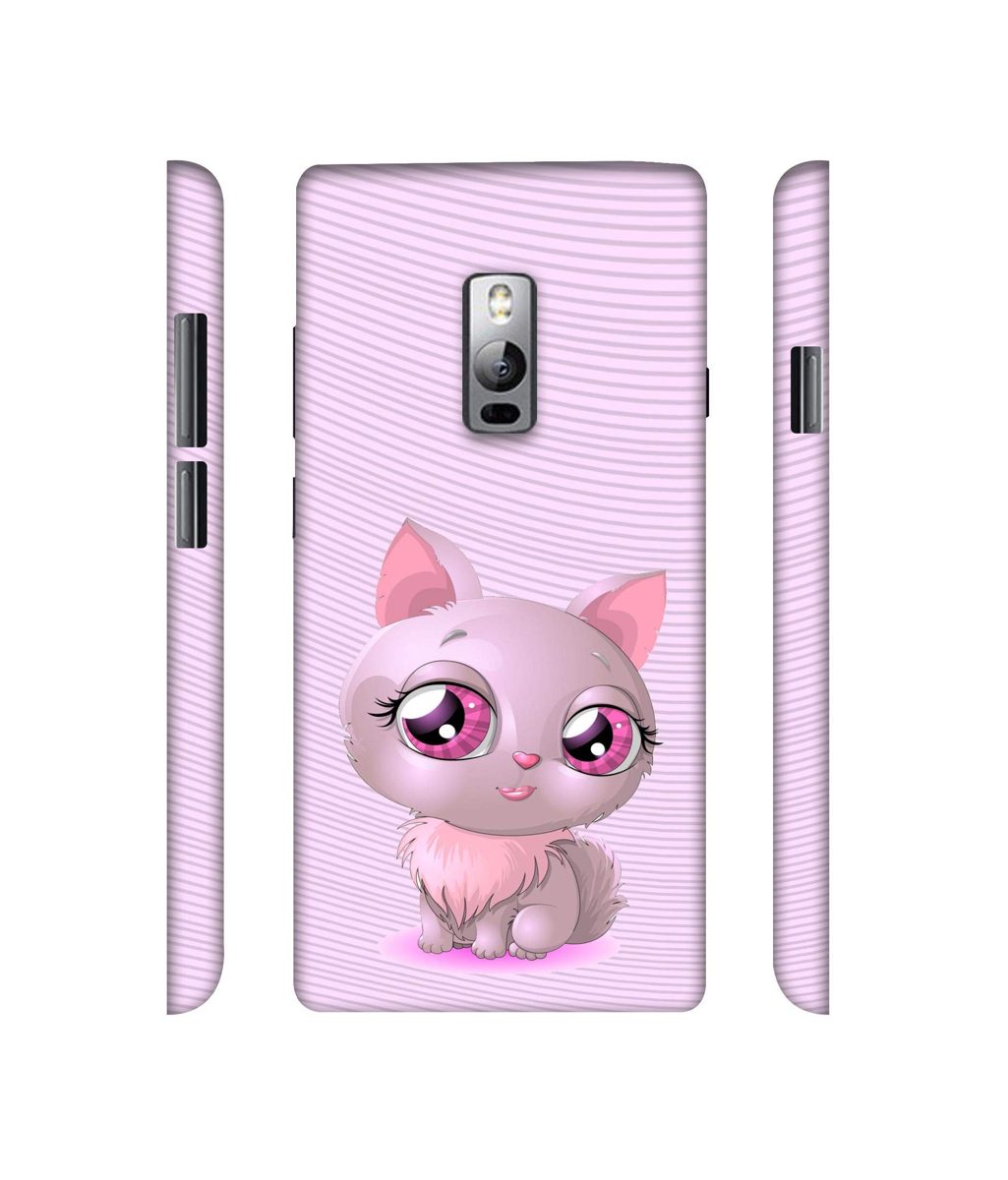 Amazon Brand - Solimo Designer Cute Pink Cat 3D Printed Hard Back Case Mobile Cover for OnePlus 2