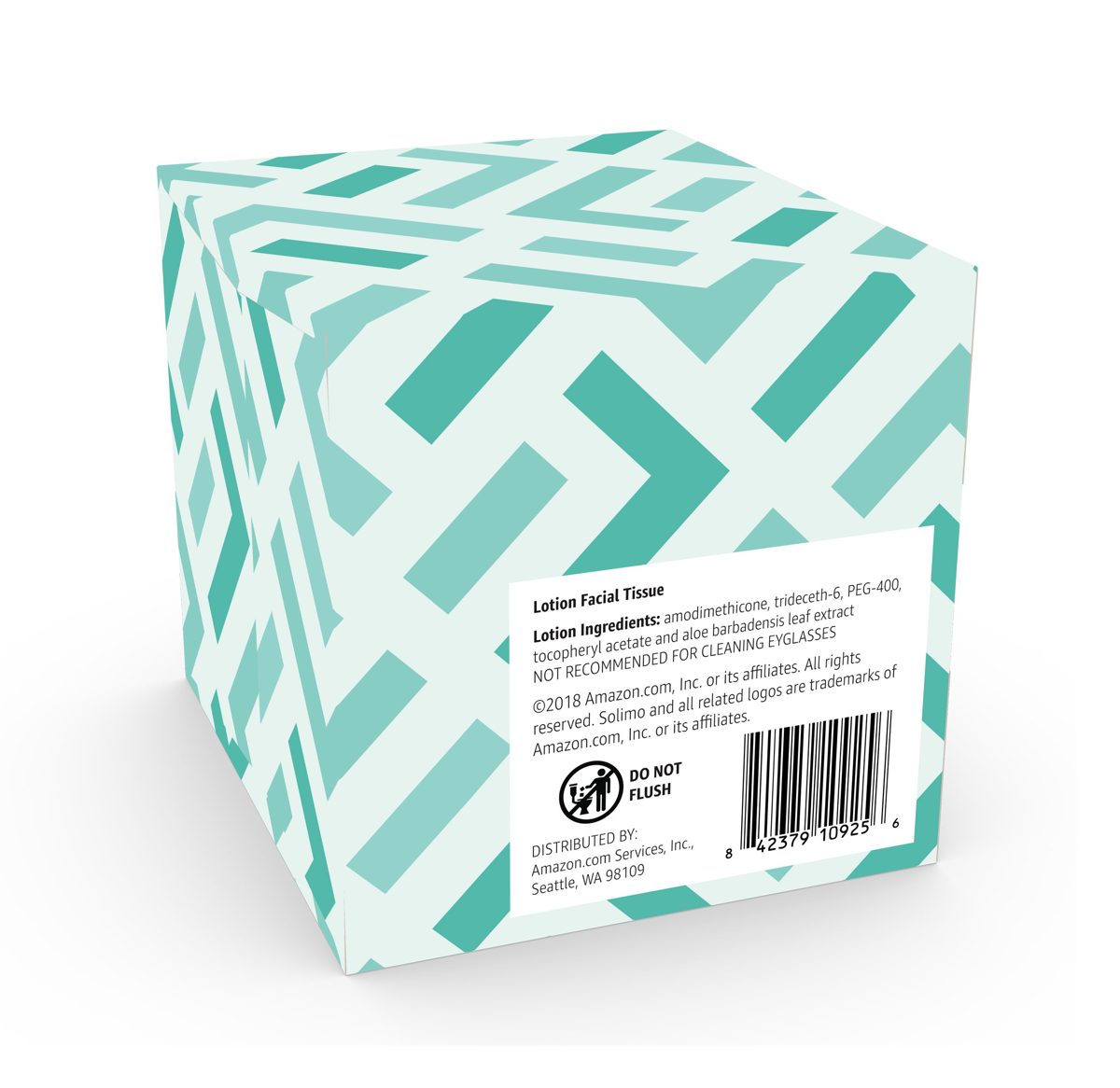 Amazon Brand - Solimo Facial Tissues with Lotion (4 Cube Boxes), 75 Tissues per Box (300 Tissues Total)