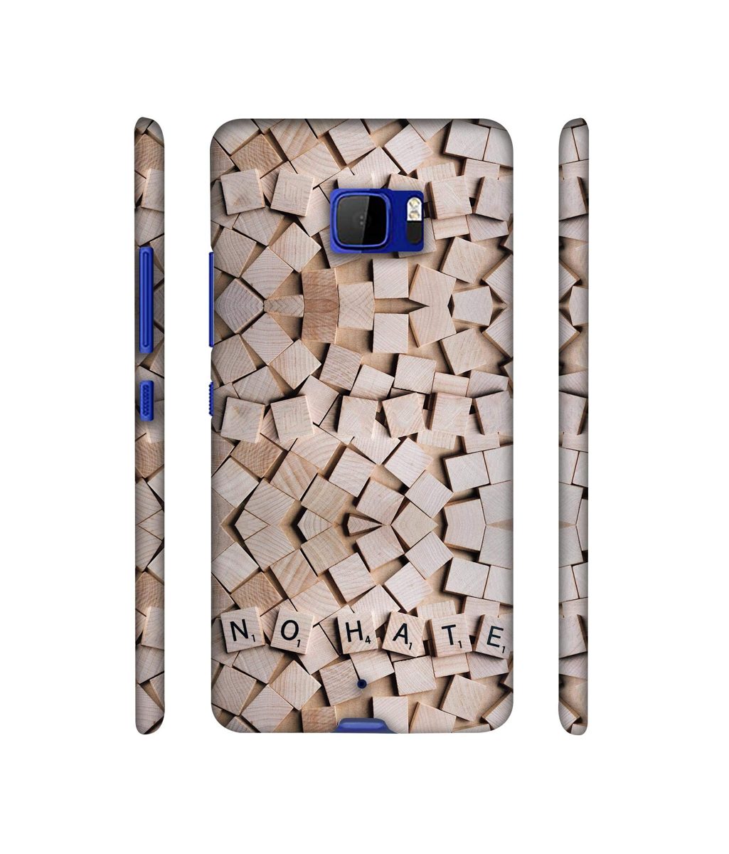 Amazon Brand - Solimo Designer No Hate On Wooden Block 3D Printed Hard Back Case Mobile Cover for HTC U Ultra