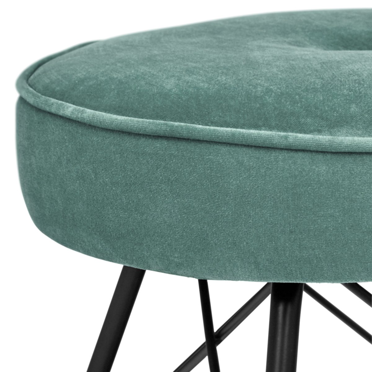Rivet Stevie Mid-Century Modern Bar Stool, 30"H, Pack of 2, Blue