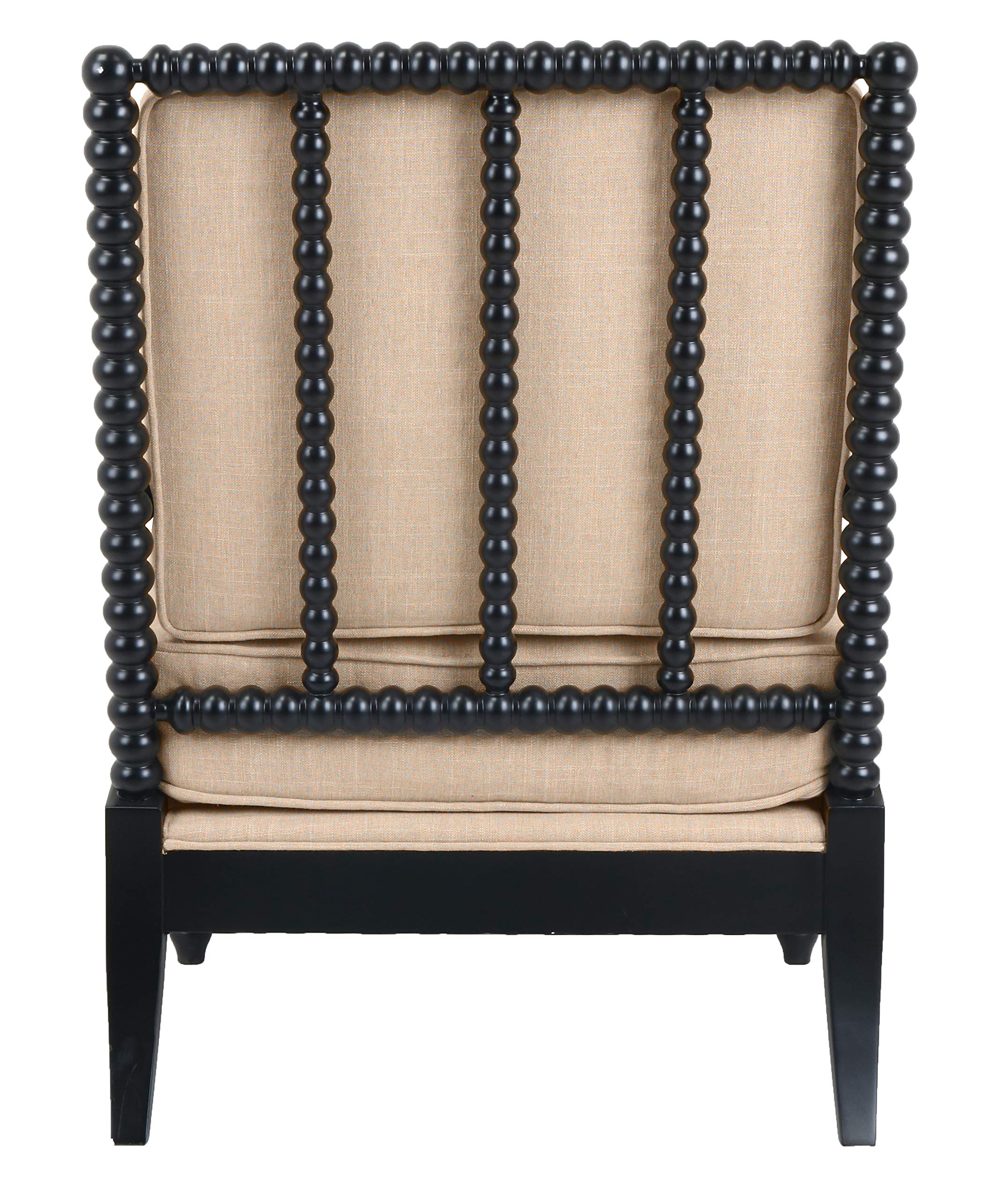 Amazon Brand – Ravenna Home Belgrove Modern Wood Spindle Frame Accent Chair, 26.37"W, Biscotti