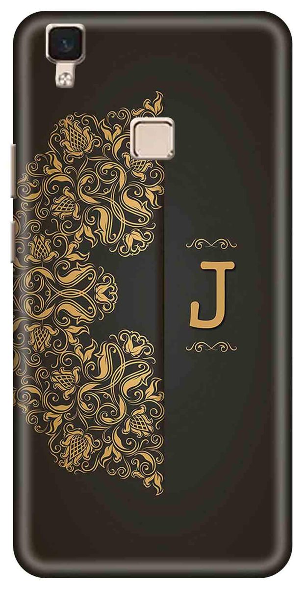 Amazon Brand - Solimo Designer Black Pattern Alphabet-J 3D Printed Hard Back Case Mobile Cover for Vivo V3 Max