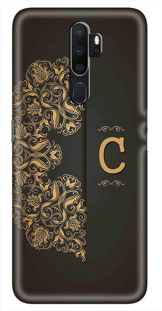 Amazon Brand - Solimo Designer Black Pattern Alphabet-C 3D Printed Hard Back Case Mobile Cover for Oppo A9 (2020)