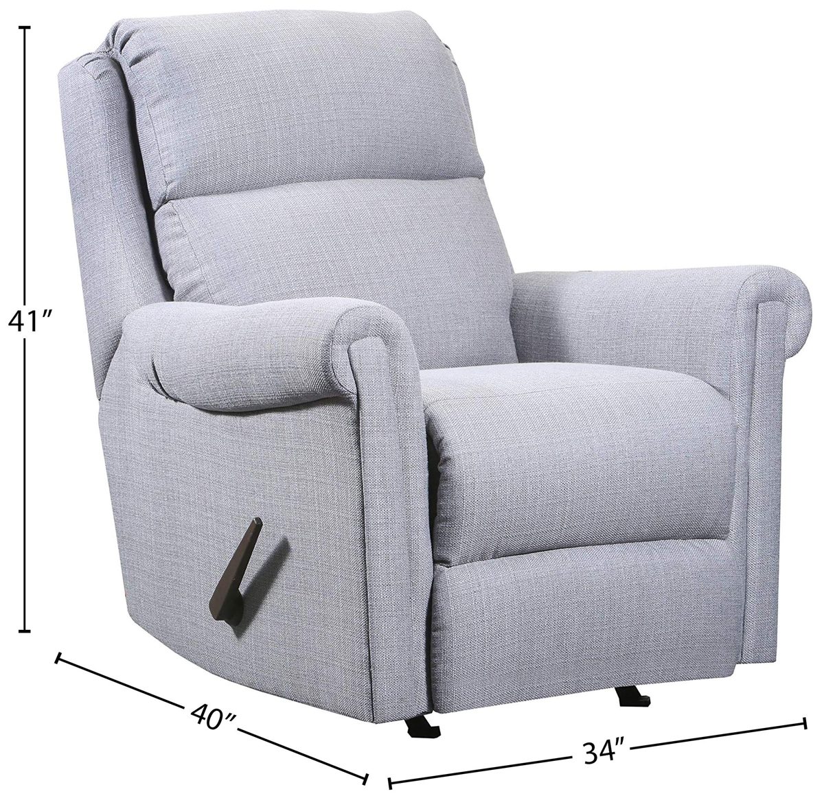 Amazon Brand – Ravenna Home Tamarack Rocker Recliner, 34"W, Fog