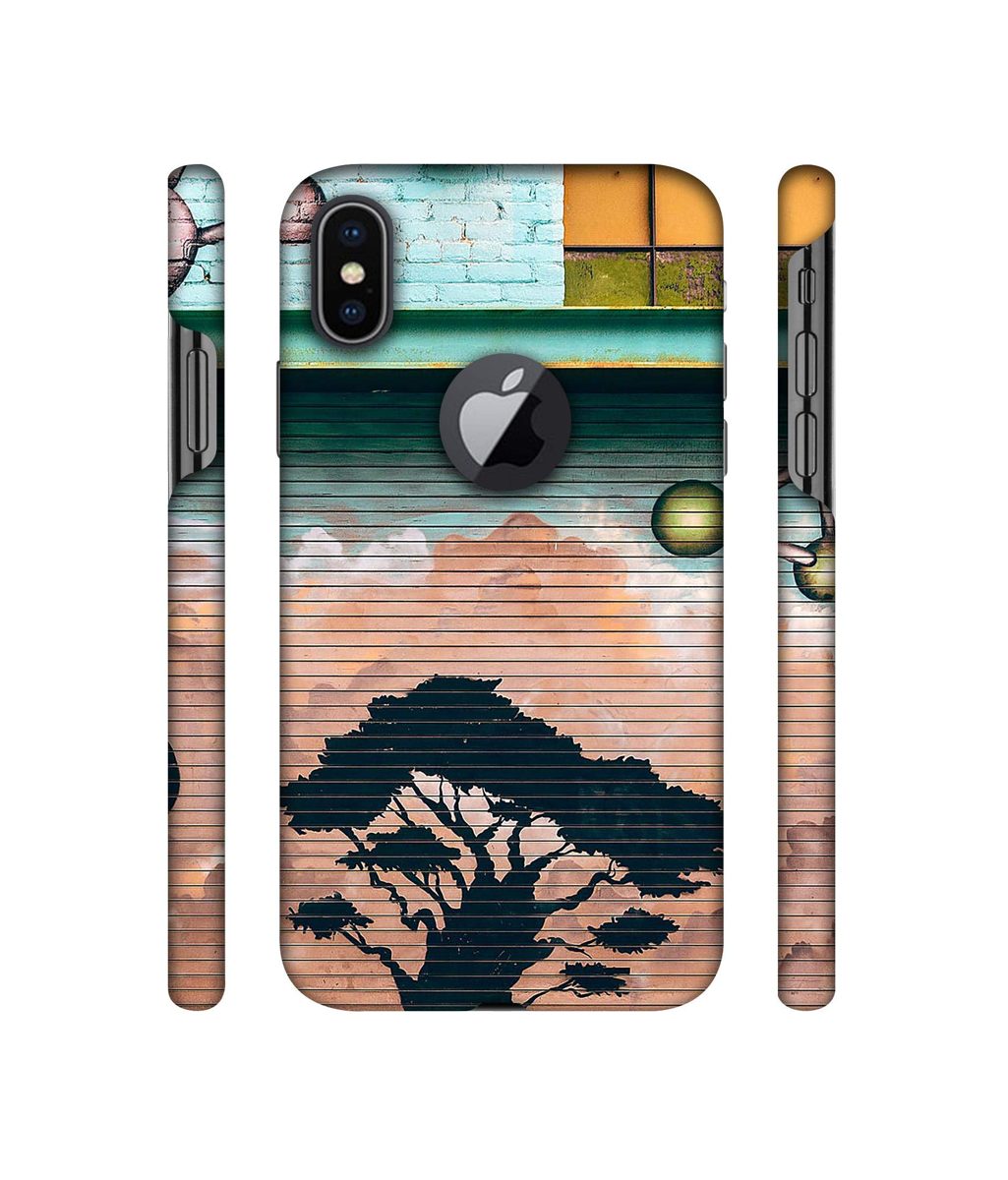Amazon Brand - Solimo Designer Tree Painting 3D Printed Hard Back Case Mobile Cover for Apple iPhone X (Logo Cut)