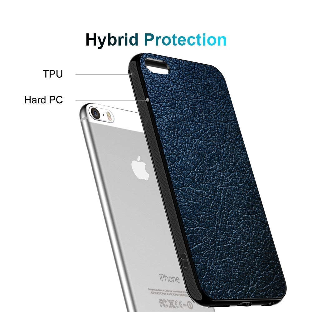 (Renewed) Amazon Brand - Solimo Designer Leather Texture Printed Hard Back Case Mobile Cover for iPhone 5S / 5 / SE (D287)