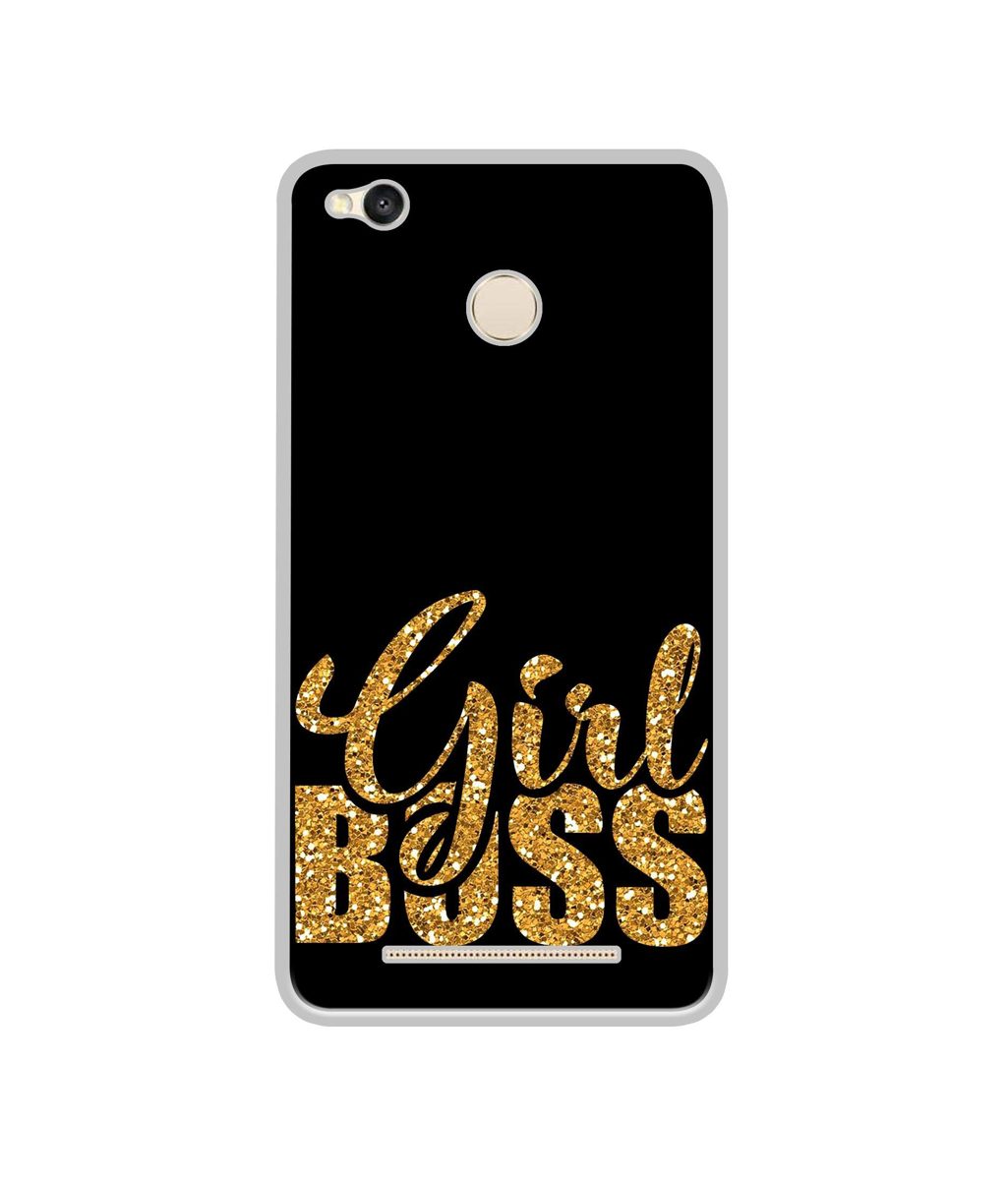 Amazon Brand - Solimo Designer Sparkle Girl Boss UV Printed Soft Back Case Mobile Cover for Mi Redmi 3S Prime