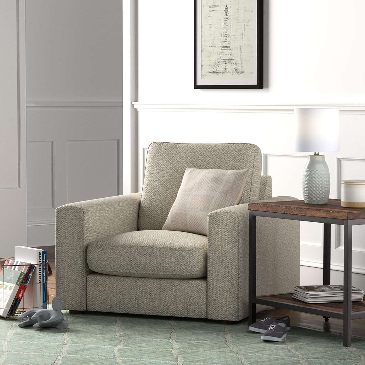 Stone & Beam Abigail Living Room Accent Chair, 40"W, Haze