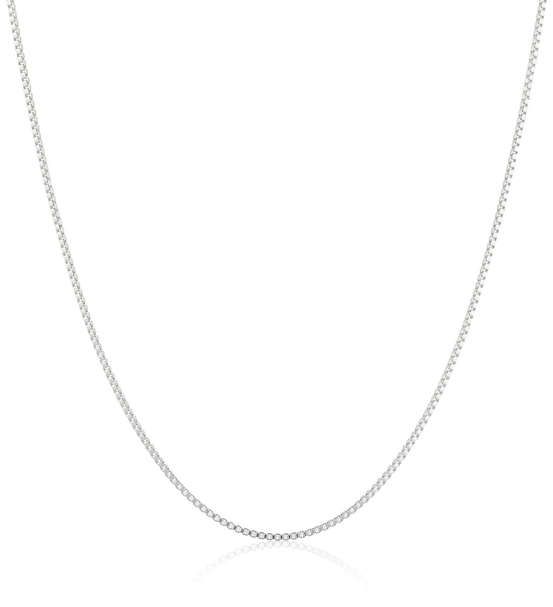 Sterling Silver Thin 0.6mm Box Chain Necklace, 24"