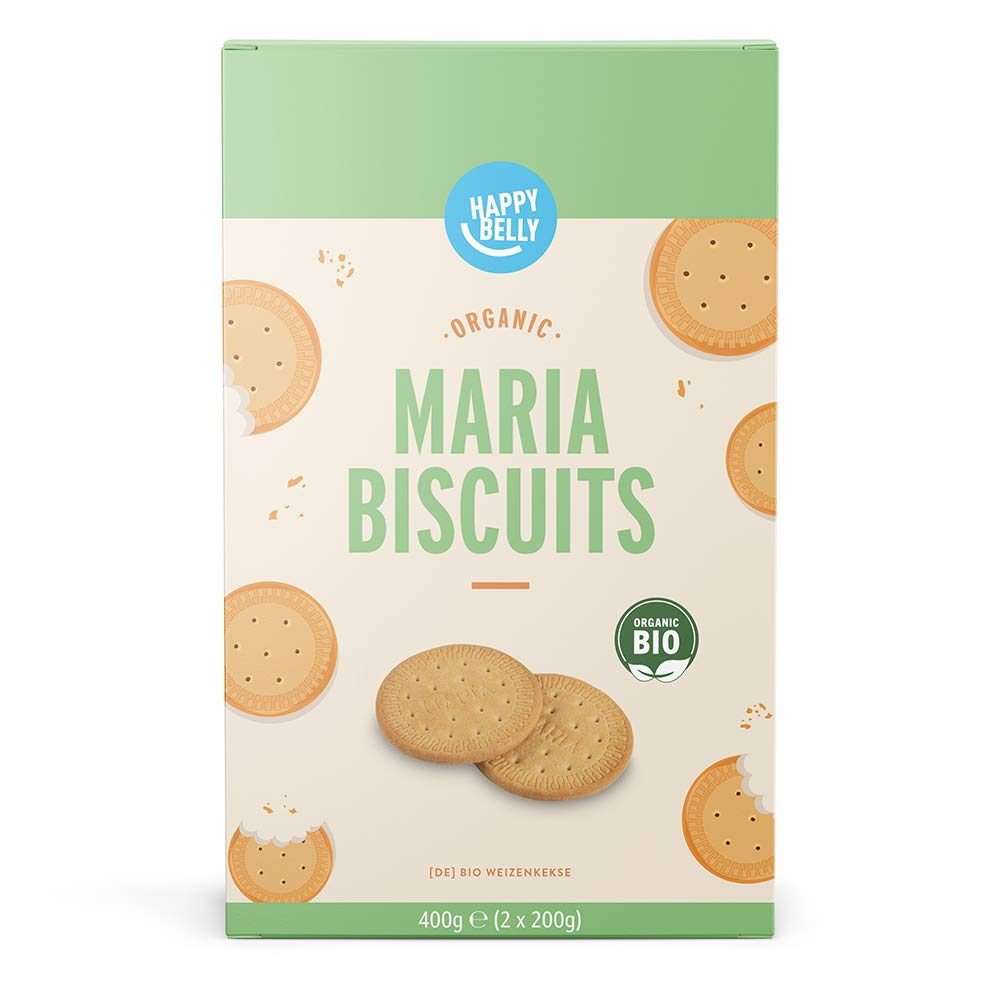 Amazon Brand - Happy Belly - Maria Biscuits Bio, 6x400g