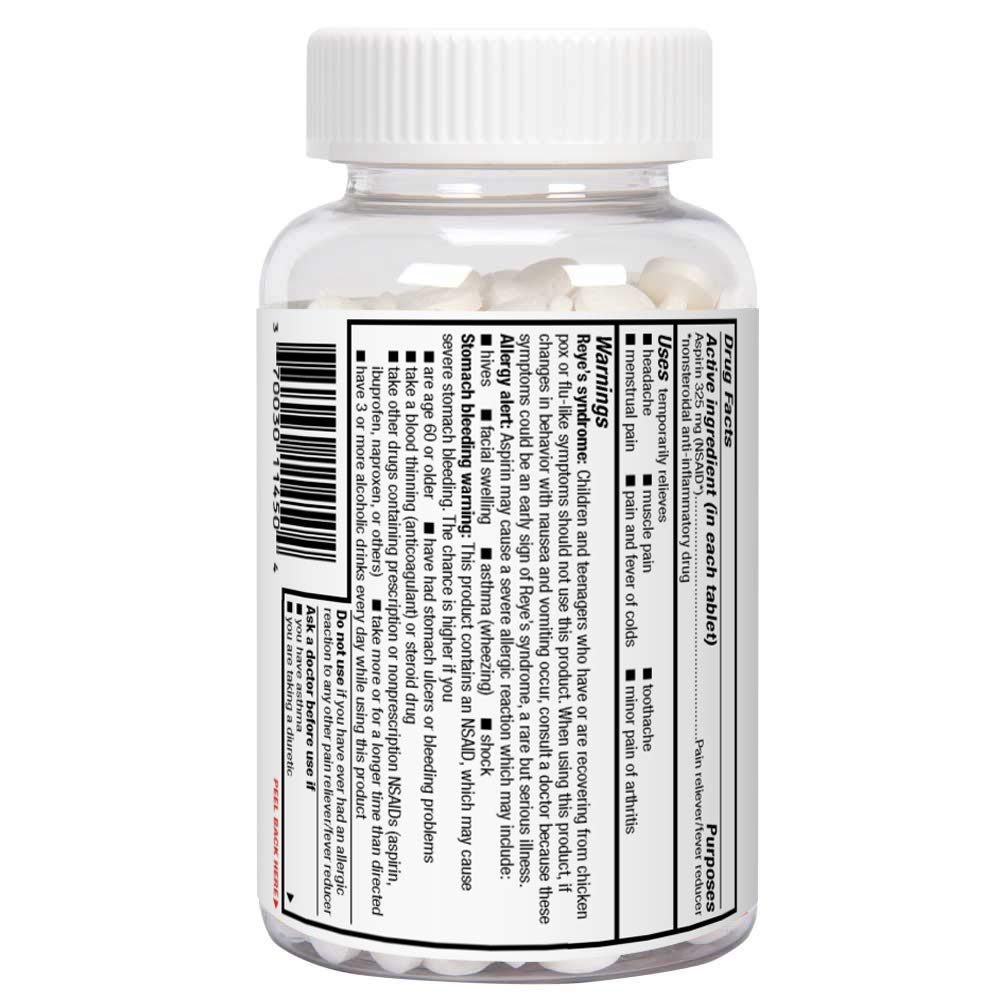 Basic Care Aspirin Regular Strength Tablets 325mg, 500 Count