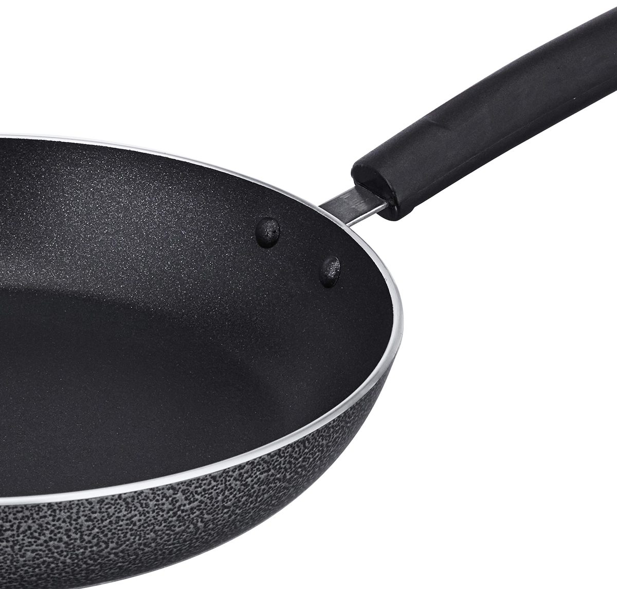 Amazon Brand - Solimo Non Stick Frypan (24 cm, Hammertone finish, 3 coat, 2.9mm thickness)