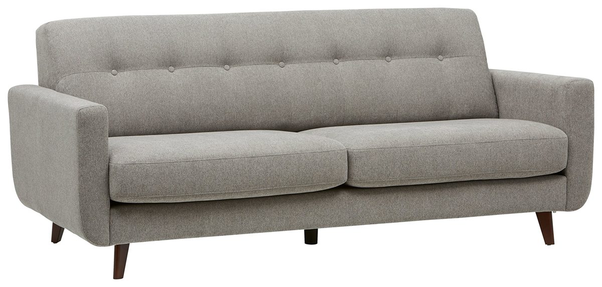 Amazon Brand – Rivet Sloane Mid-Century Modern Sofa with Tufted Back, 79.9"W, Pebble