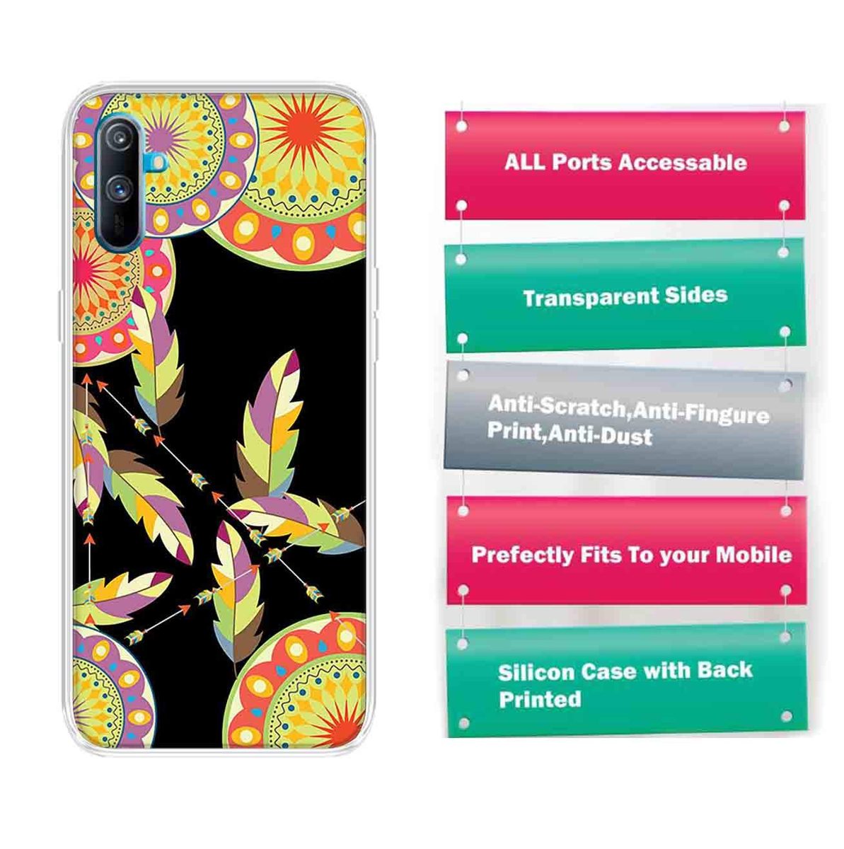 Amazon Brand - Solimo Designer Multicolor Dream Catcher Green Printed Soft Back Case Mobile Cover for Realme C3