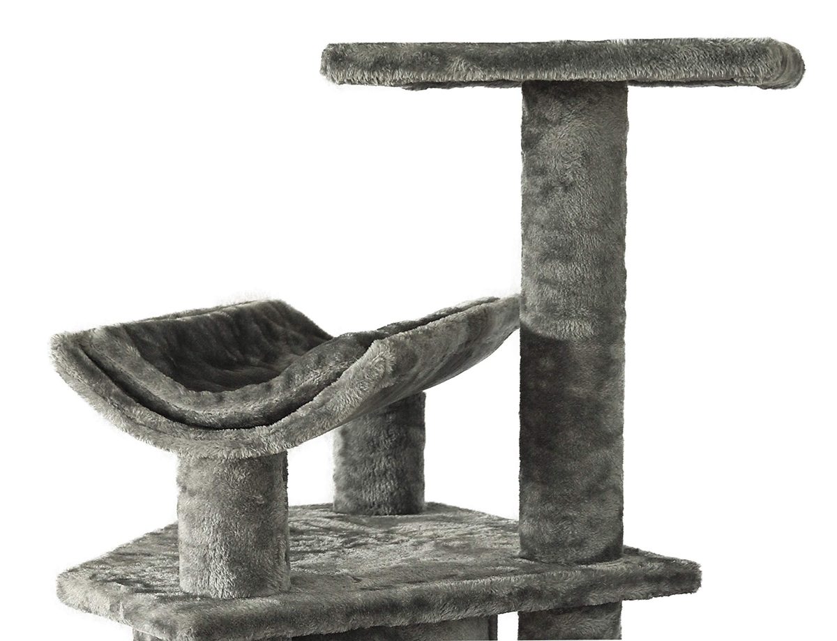 AmazonBasics Cat Tree with Condo - Medium, Gray (Renewed)