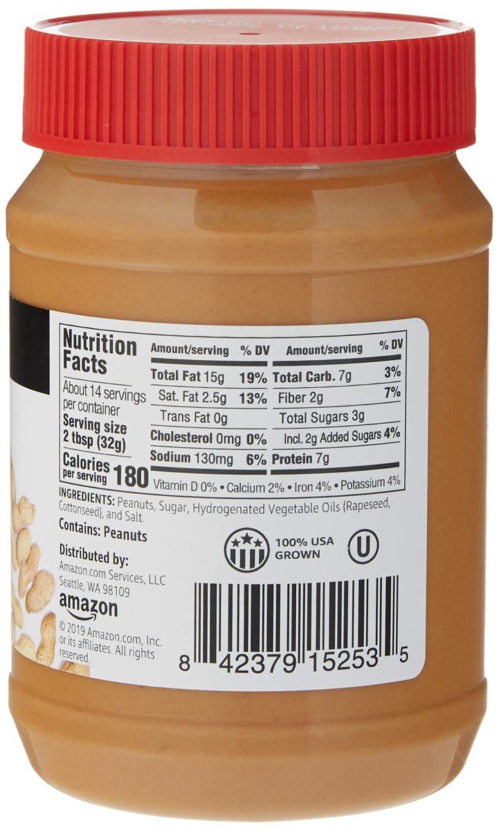 Amazon Brand - Happy Belly Creamy Peanut Butter, 16 Ounce