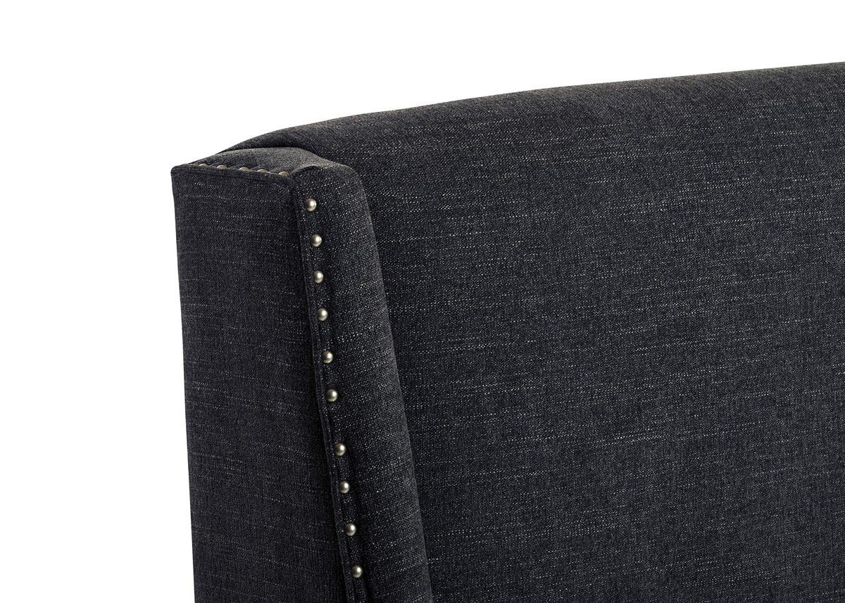 Stone & Beam Merrill King Headboard with Decorative Nailhead Trim, 92"W, Eclipse