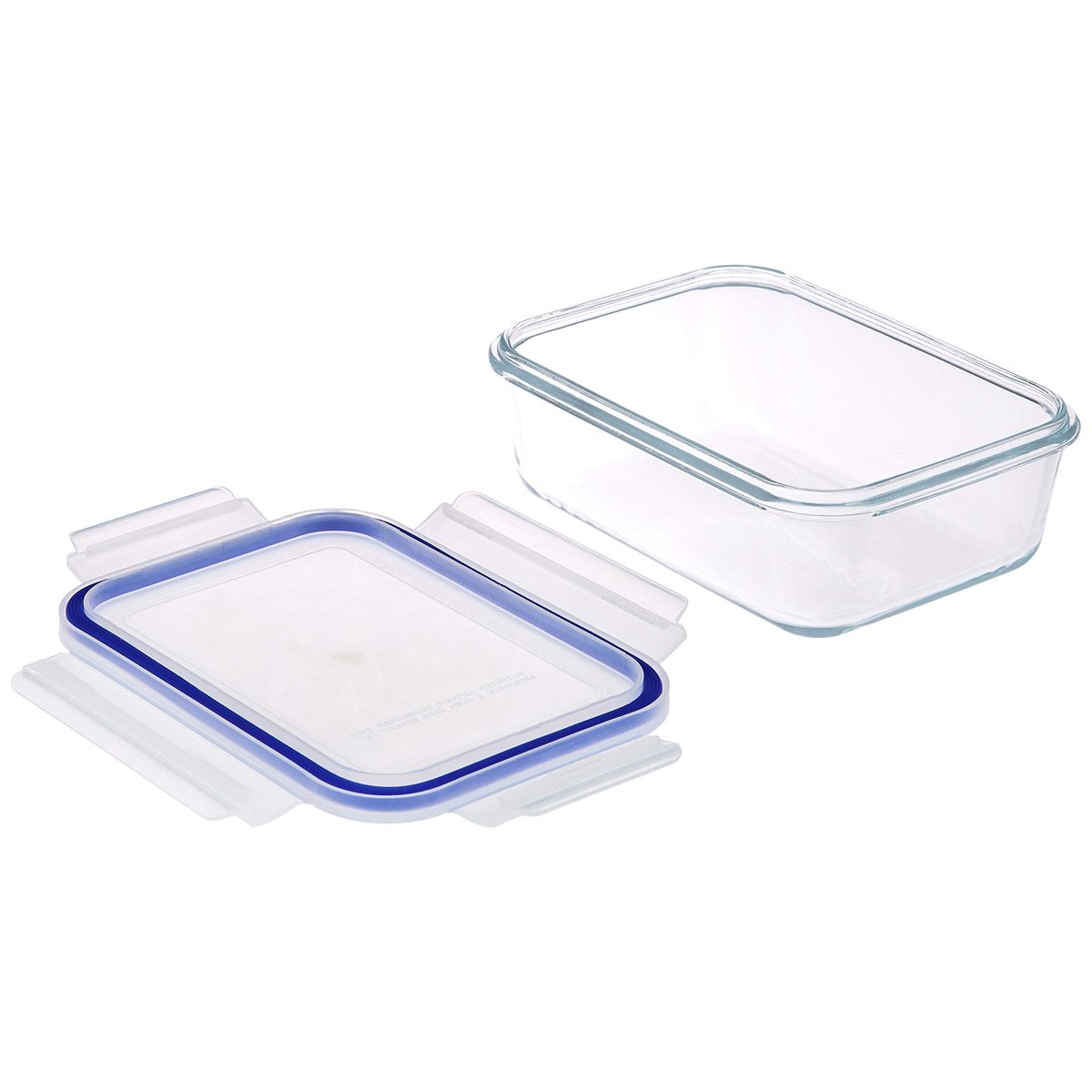 Amazon Brand - Solimo Rectangular Glass Storage Container Set, 900ml, Set of 3, Transparent