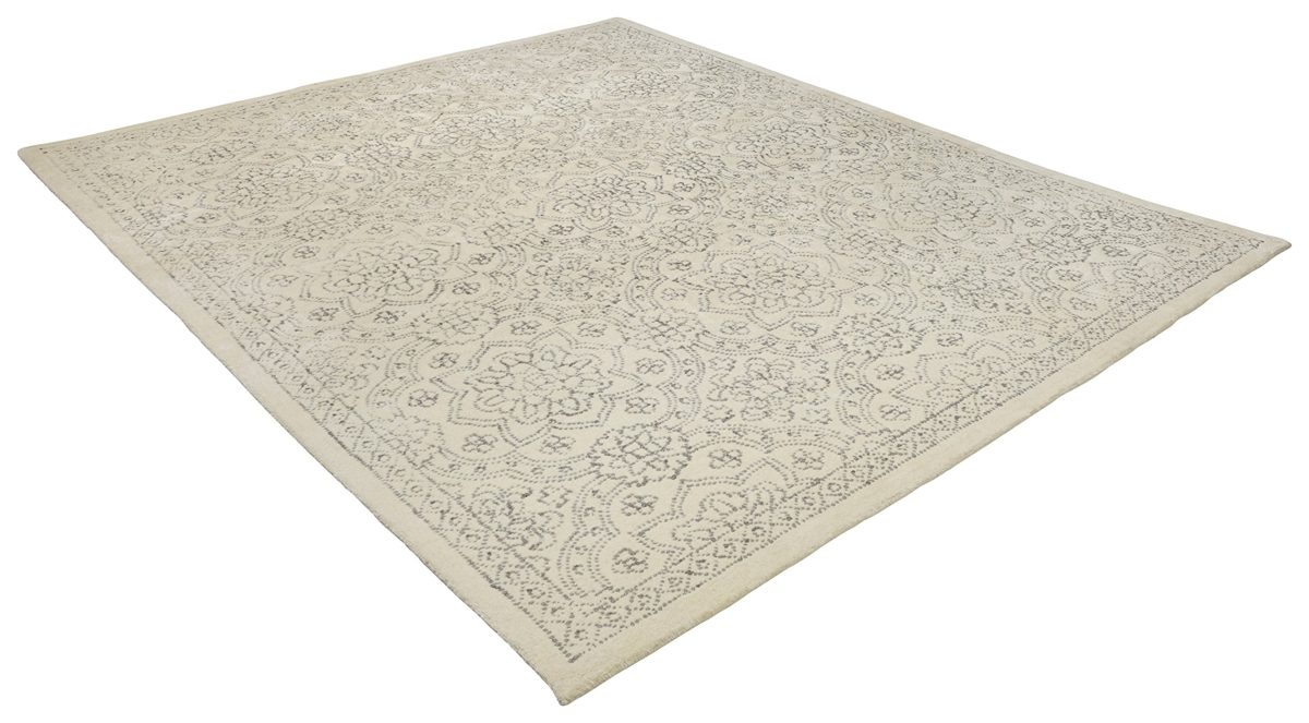 Amazon Brand – Stone & Beam Contemporary Doily Wool Farmhouse Area Rug, 4 x 6 Foot, Ivory