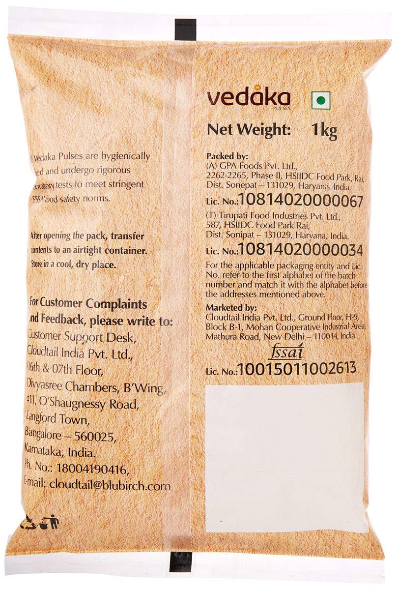 Amazon Brand – Vedaka Combo Pack of 3 (Toor dal, 1kg + Moong dal, 1kg + White urad Split, 1kg)