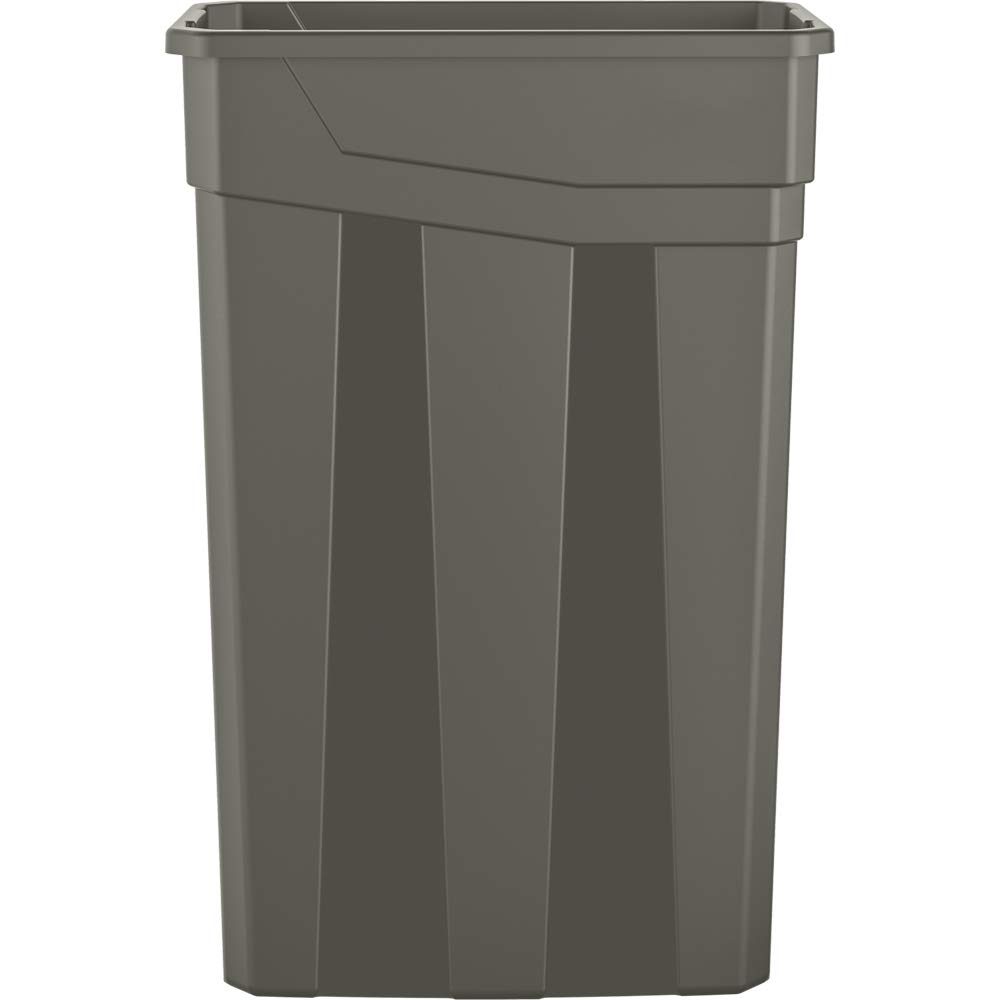 AmazonBasics 23 Gallon Commercial Slim Trash Can, No Handle, Grey, 4-Pack