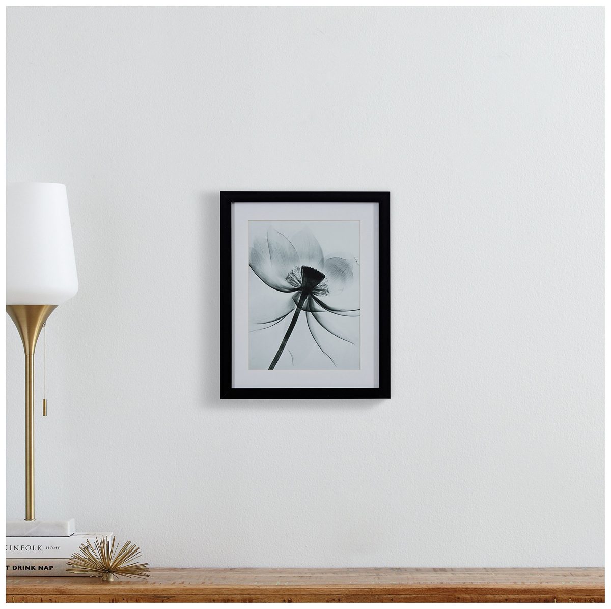 Amazon Brand – Rivet Matted Flower X-Ray Photograph, Black Frame, 13" x 15"