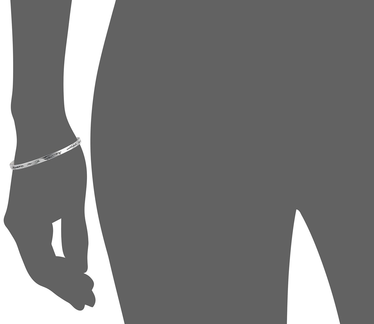 Sterling Silver True Friendship Cuff Bracelet, 7"