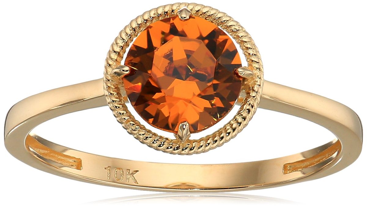 10k Gold Swarovski Crystal November Birthstone Ring, Size 7