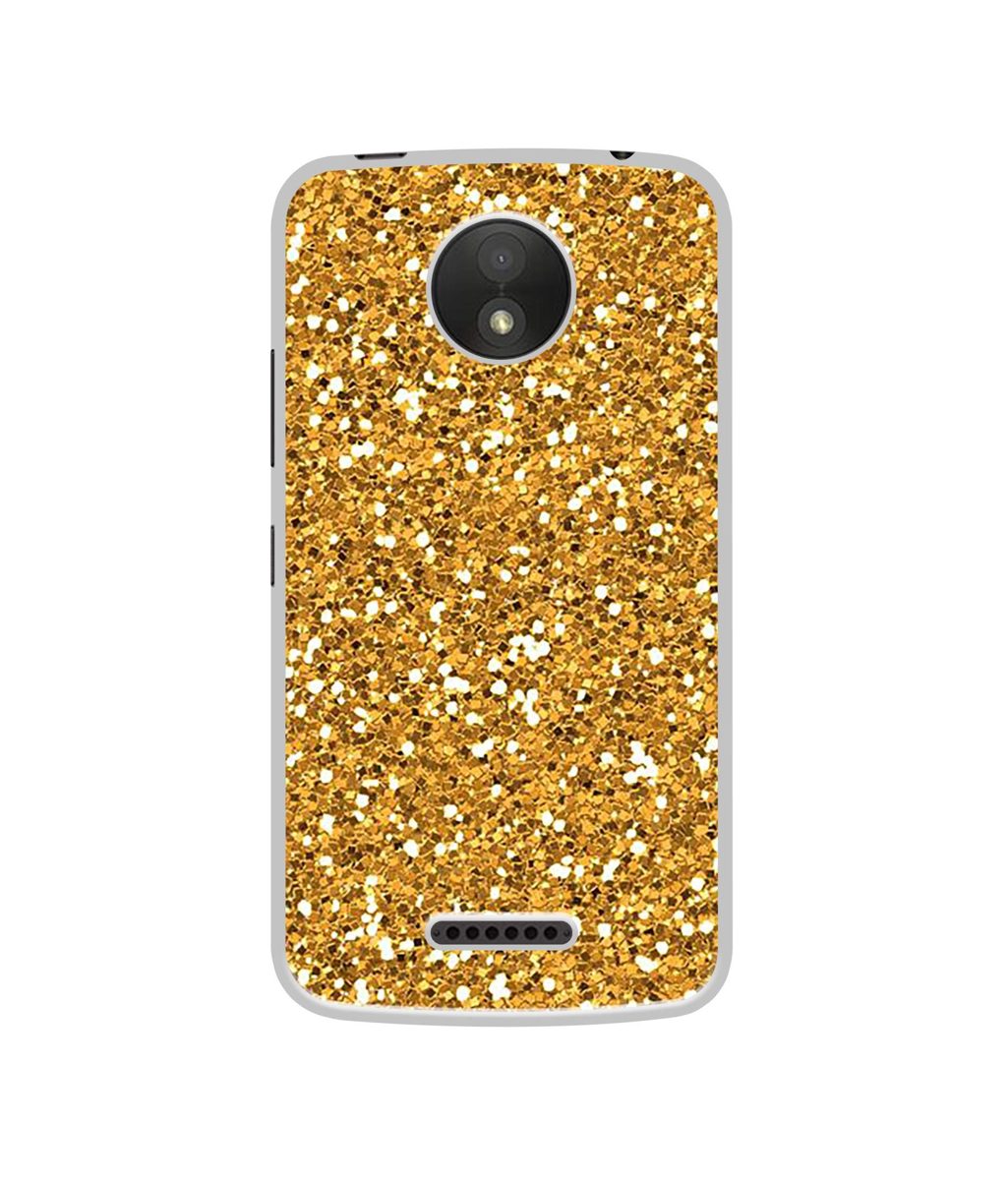 Amazon Brand - Solimo Designer Golden Sparkle UV Printed Soft Back Case Mobile Cover for Motorola Moto C Plus
