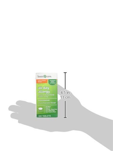 Basic Care All Day Allergy Cetirizine Hcl Tablets, 10 mg, 300 Count