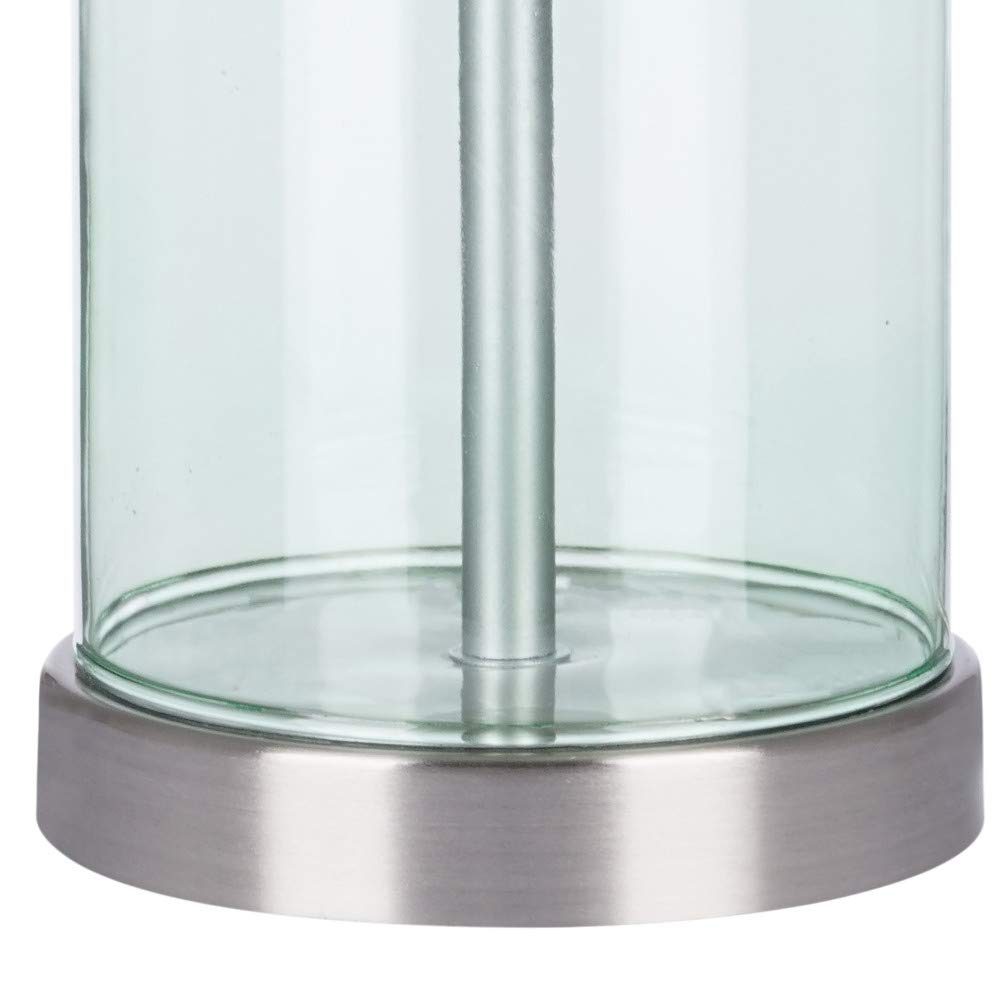 Amazon Brand – Ravenna Home Contemporary Cylindrical Glass Table Lamp, LED Bulb Included, 24.5"H, Seafoam Green