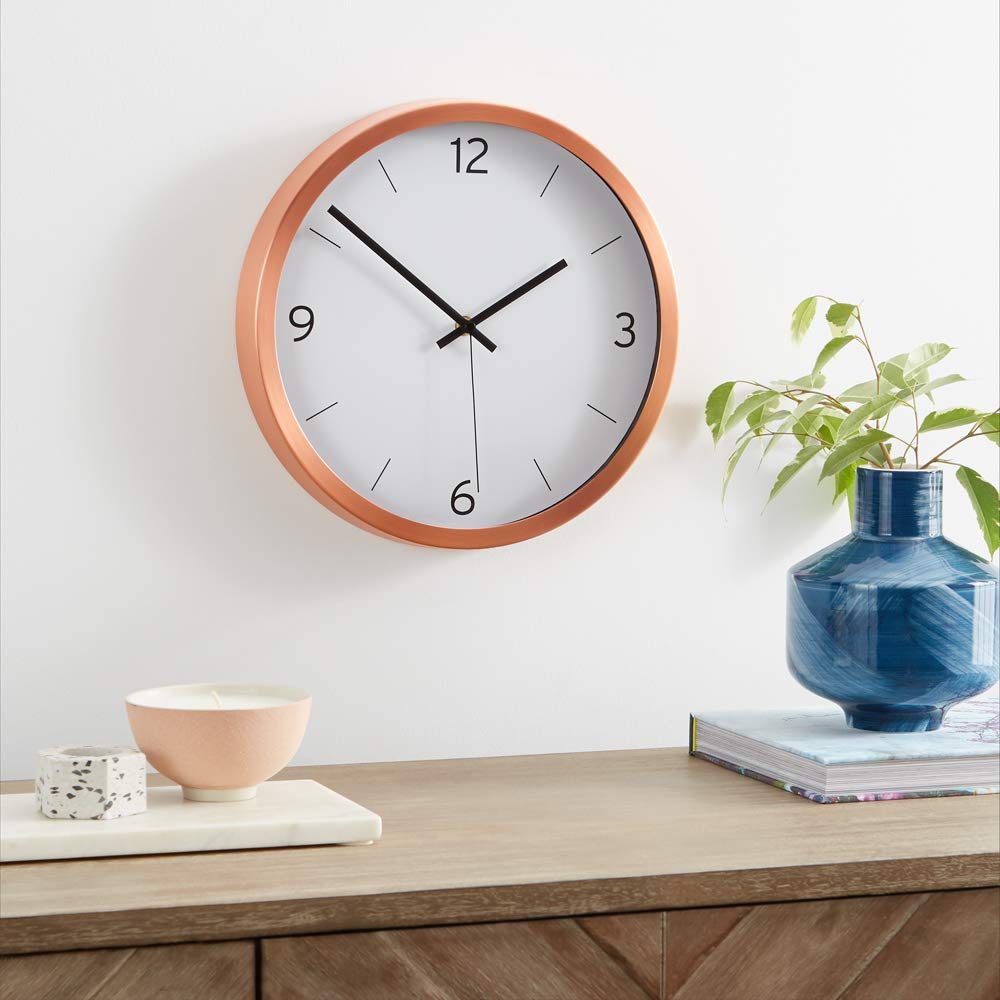 AmazonBasics 12" Dash Wall Clock, Copper