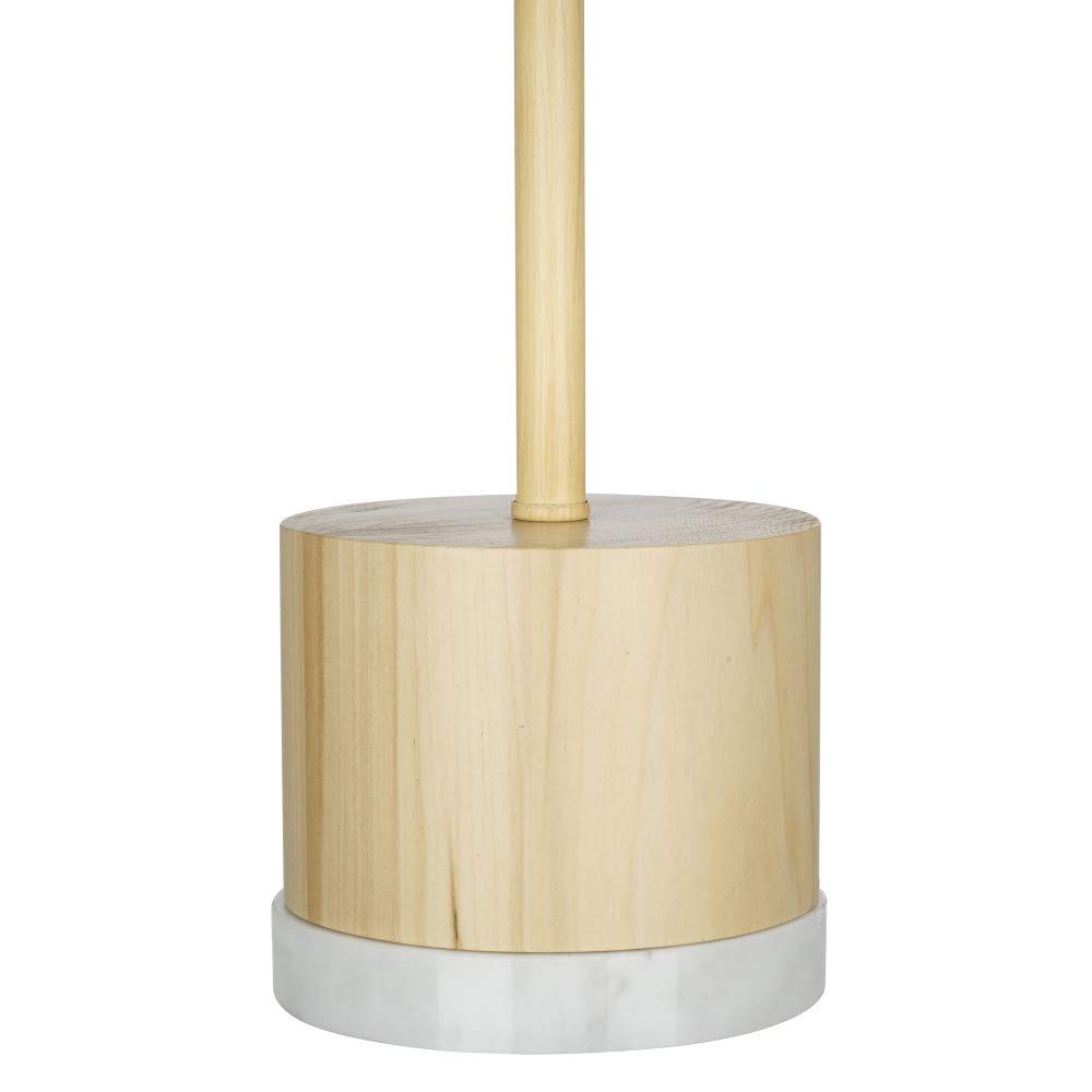Amazon Brand – Rivet Scandinavian Real Blond-Wood Table Lamp with Marble Bottom, LED Bulb Included, 18.5"H, Beige