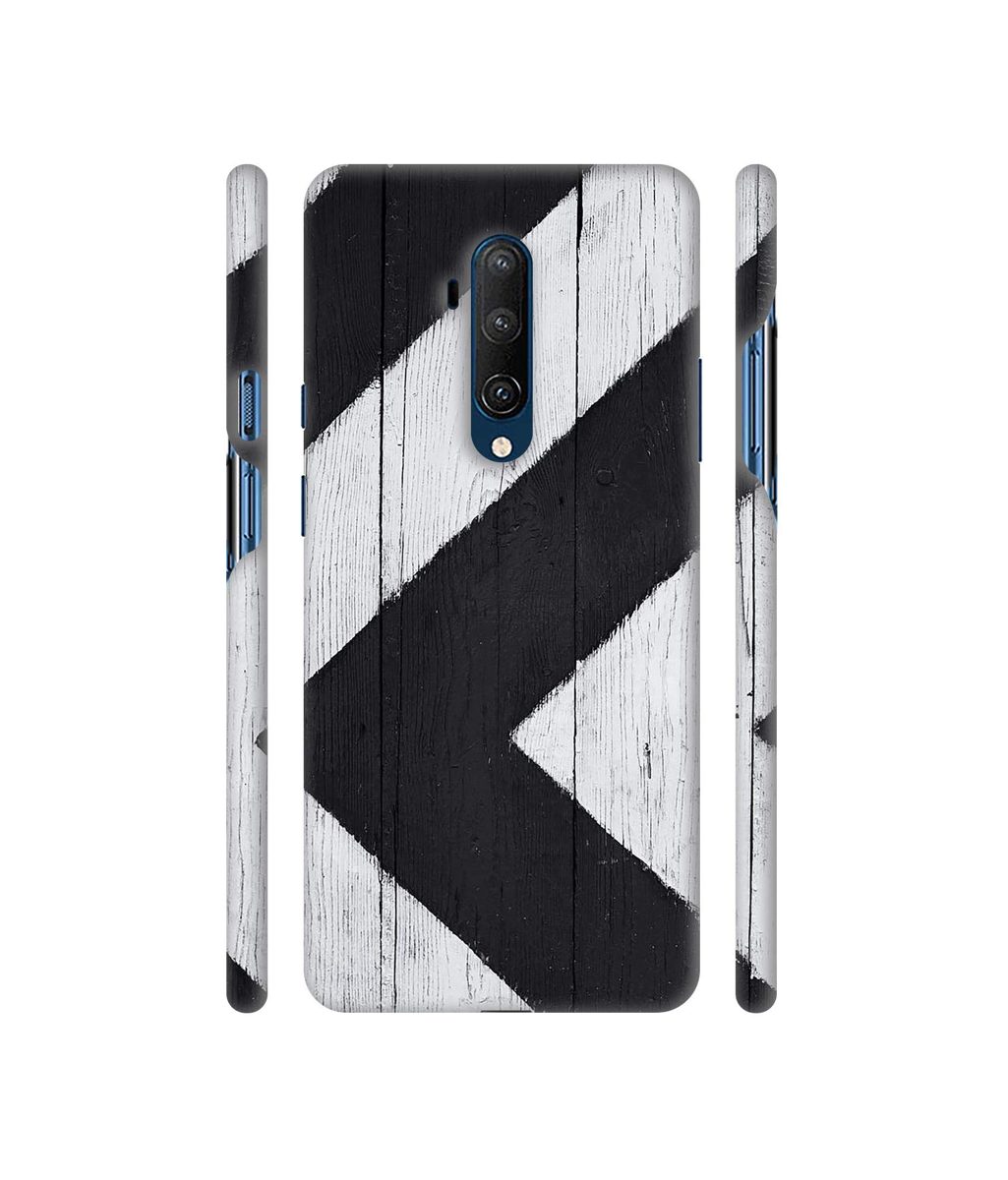Amazon Brand - Solimo Designer Black Paint Texture on Wood 3D Printed Hard Back Case Mobile Cover for OnePlus 7T Pro