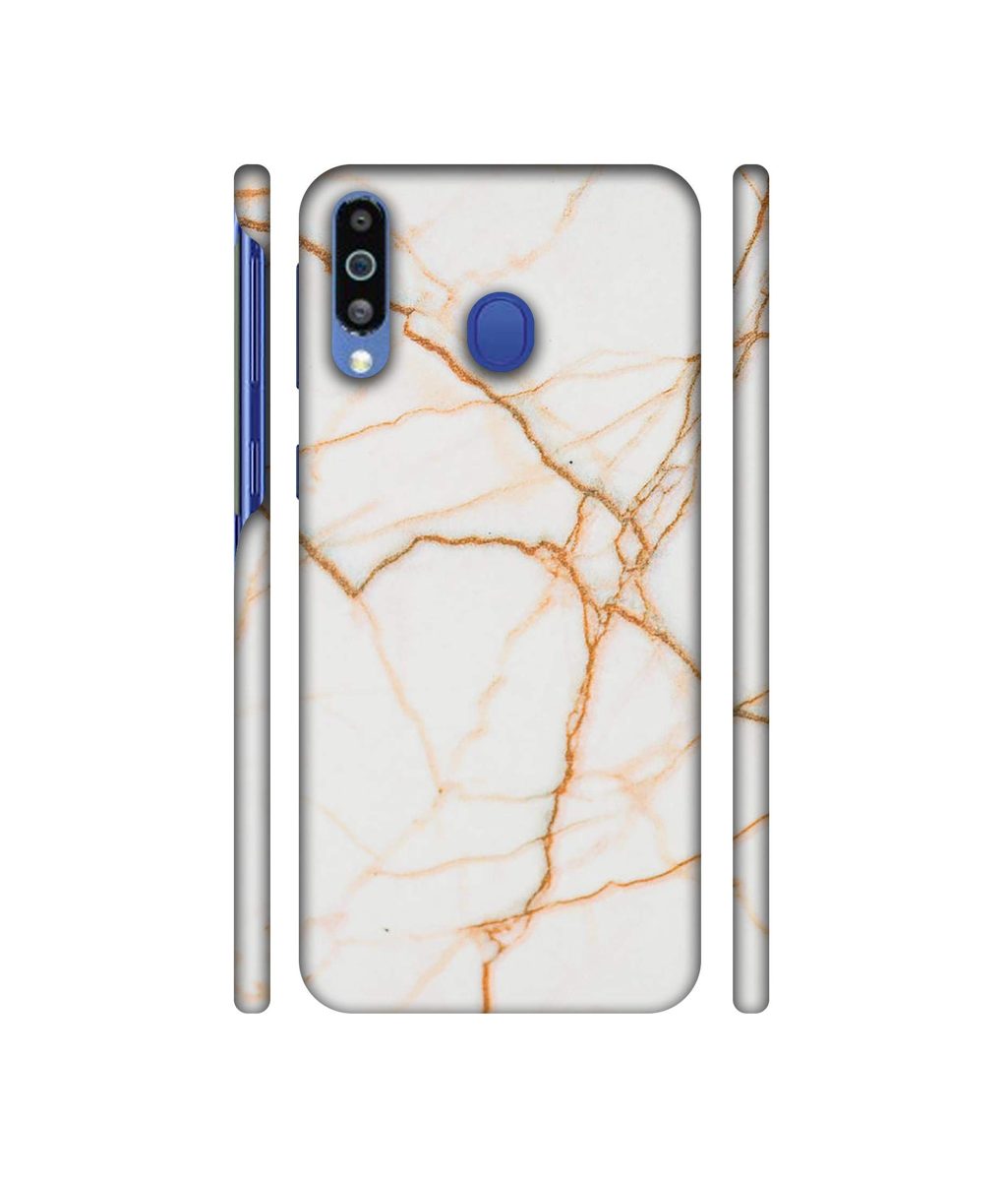 Amazon Brand - Solimo Designer White Marble 3D Printed Hard Back Case Mobile Cover for Samsung Galaxy M21