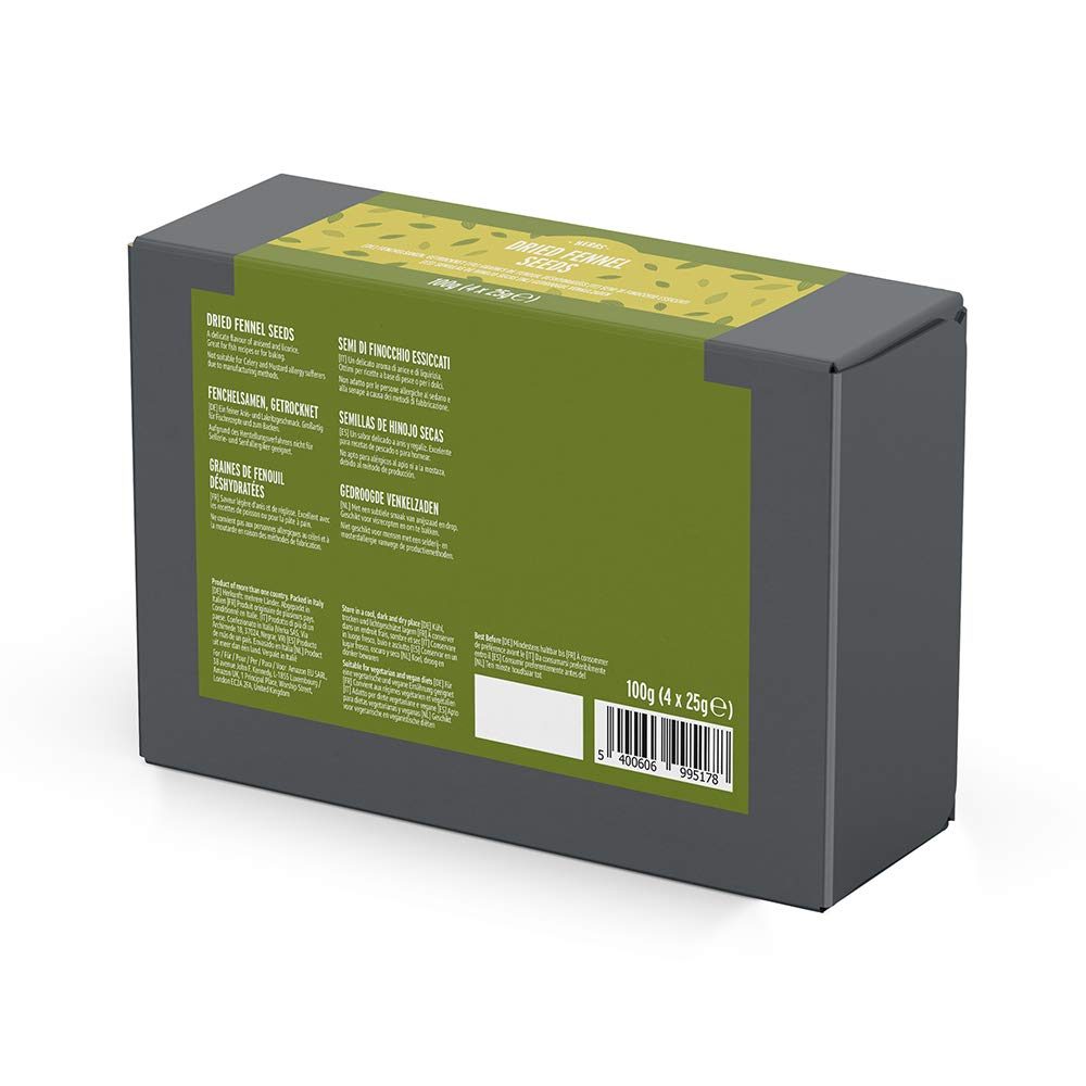 Amazon Brand - Happy Belly - Dried Fennel Seeds, 4x25 g